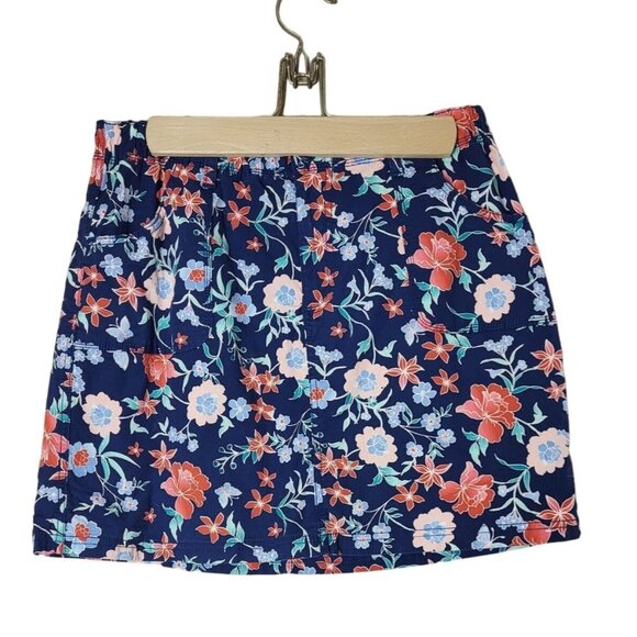 St Johns Bay Navy Blue Pink Floral Print Tennis Skort Size 10, 12 - Picture 1 of 7